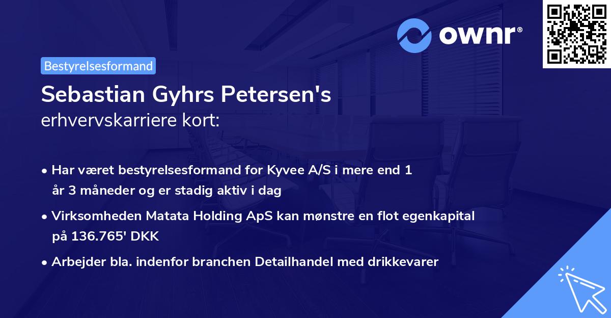 Sebastian Gyhrs Petersen's erhvervskarriere kort