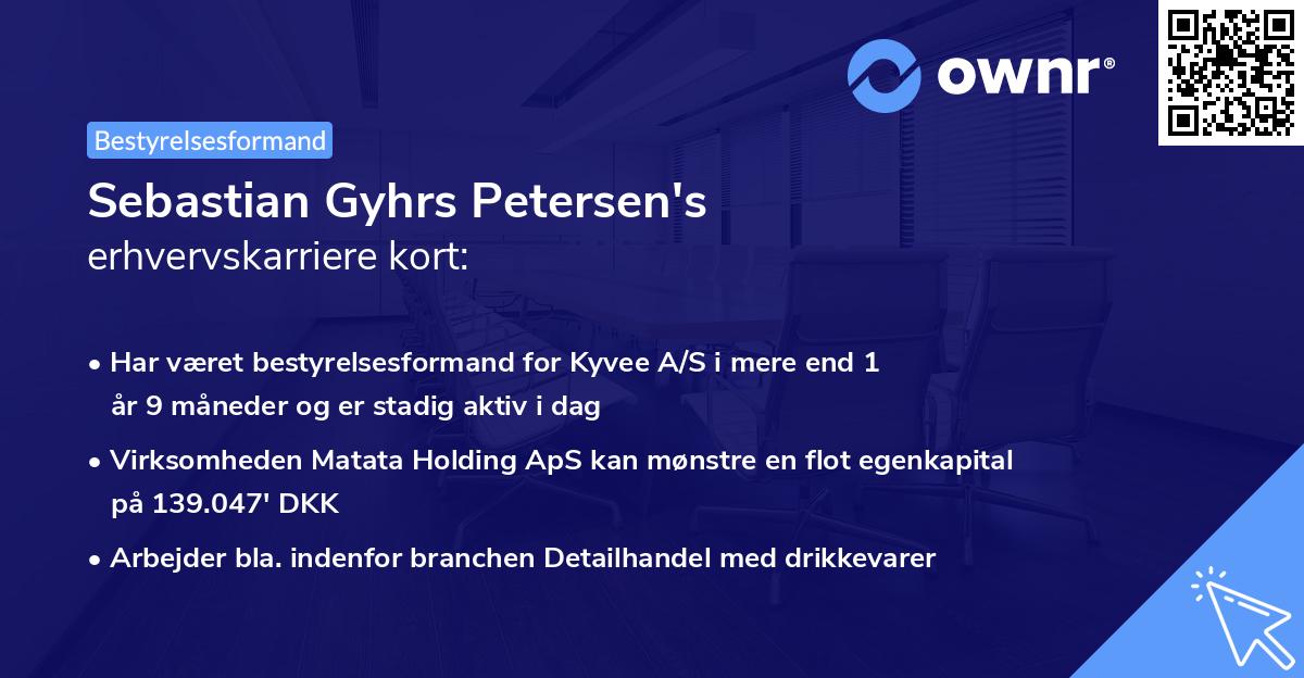 Sebastian Gyhrs Petersen's erhvervskarriere kort
