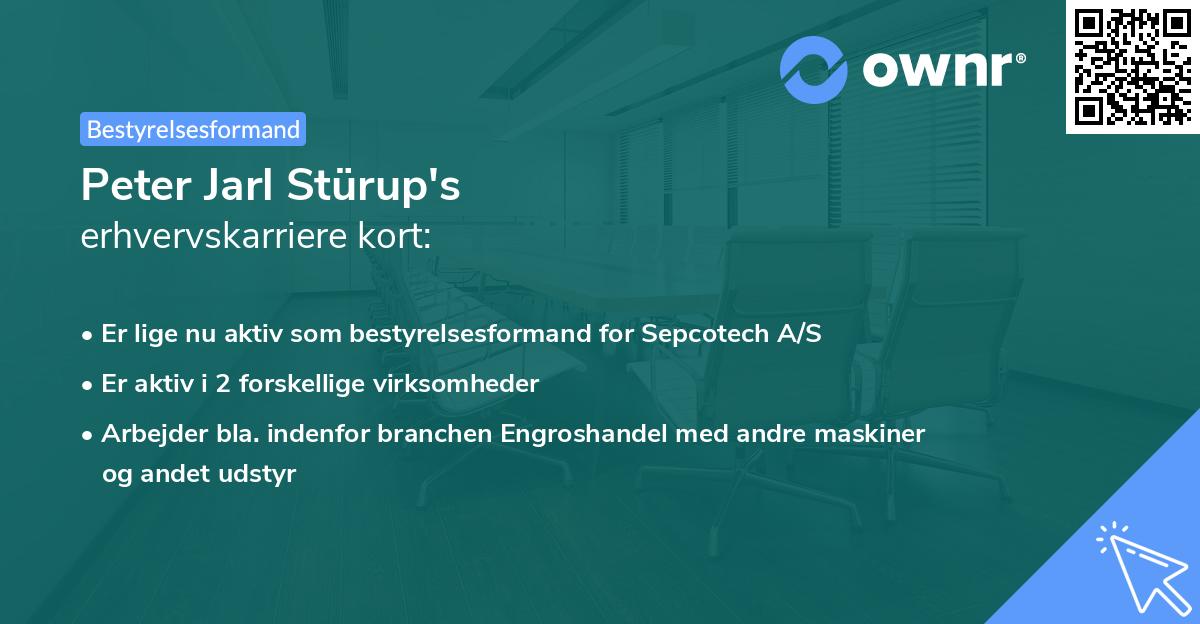Peter Jarl Stürup's erhvervskarriere kort