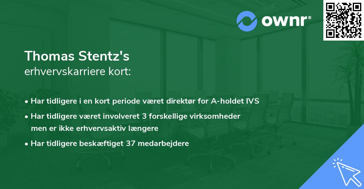 Thomas Stentz's erhvervskarriere kort
