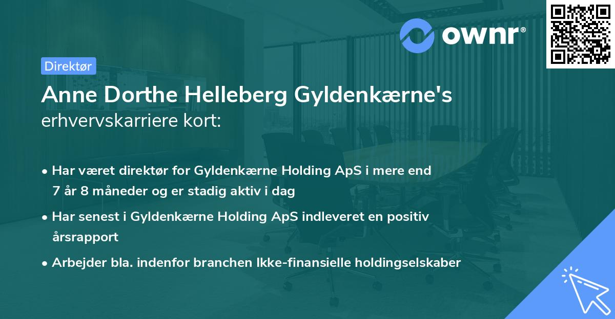 Anne Dorthe Helleberg Gyldenkærne's erhvervskarriere kort