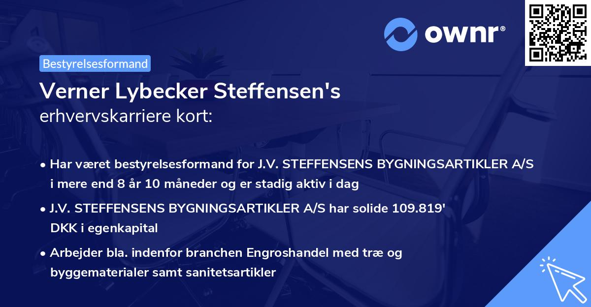 Verner Lybecker Steffensen's erhvervskarriere kort