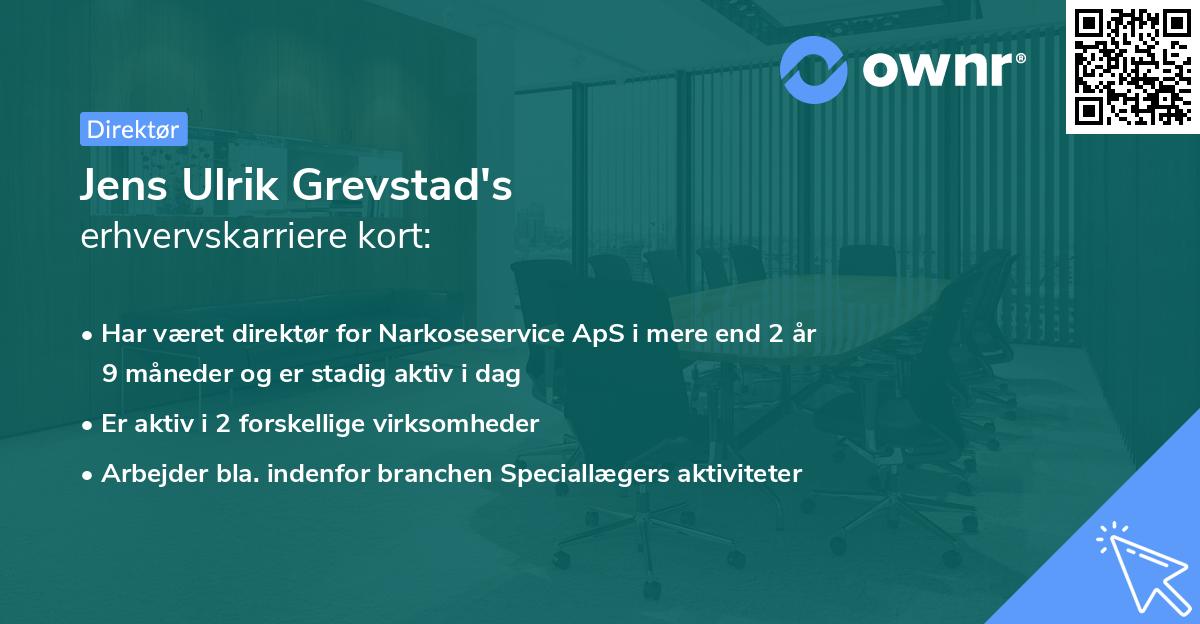 Jens Ulrik Grevstad's erhvervskarriere kort