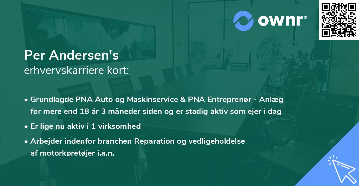 Per Andersen's erhvervskarriere kort