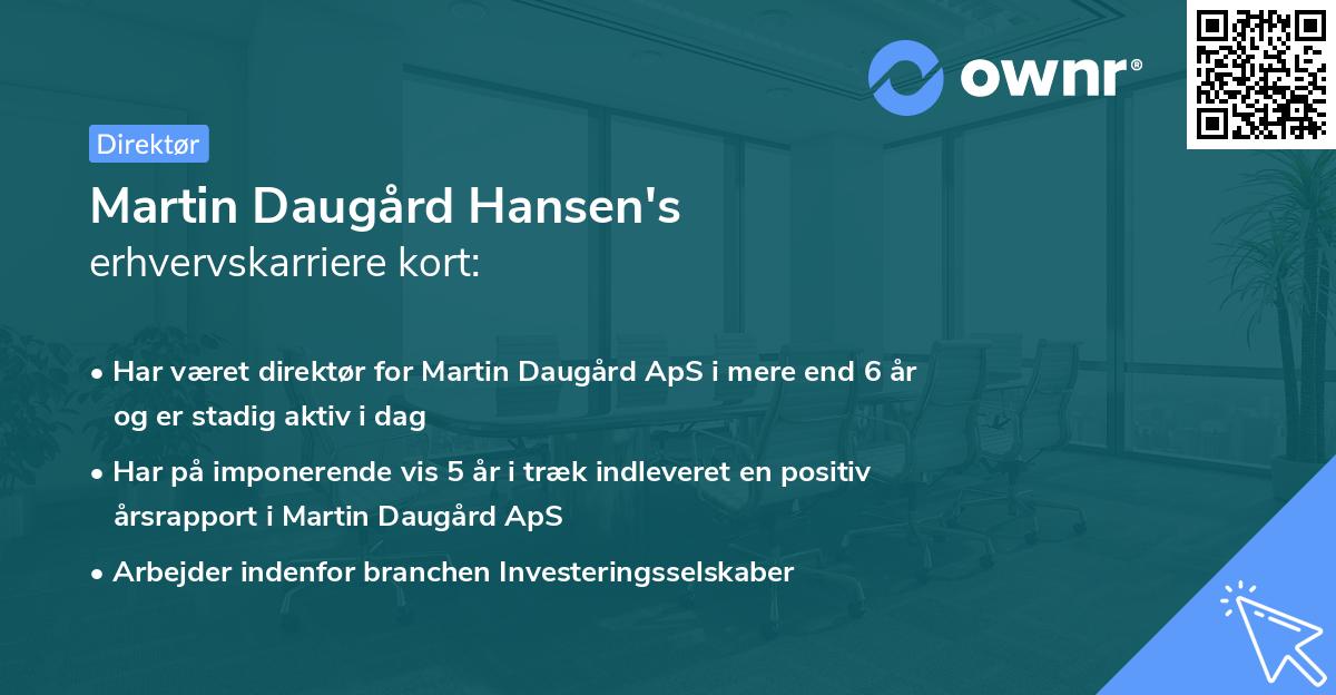 Martin Daugård Hansen's erhvervskarriere kort