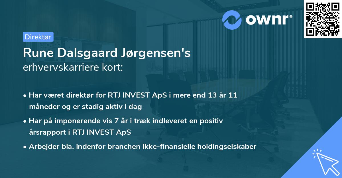 Rune Dalsgaard Jørgensen's erhvervskarriere kort