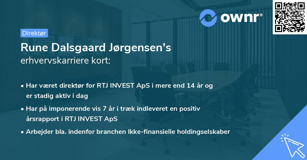 Rune Dalsgaard Jørgensen's erhvervskarriere kort