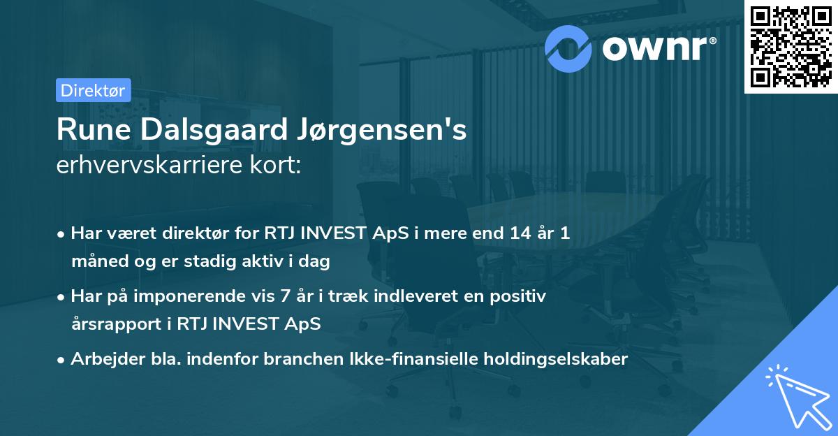 Rune Dalsgaard Jørgensen's erhvervskarriere kort