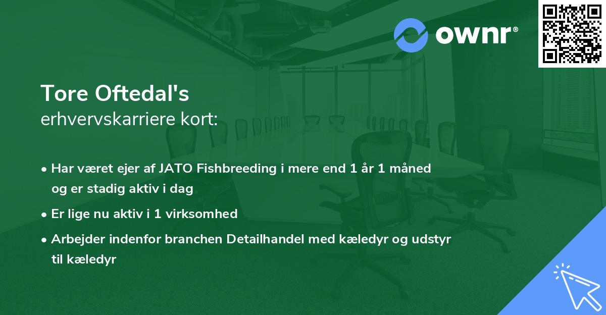 Tore Oftedal's erhvervskarriere kort
