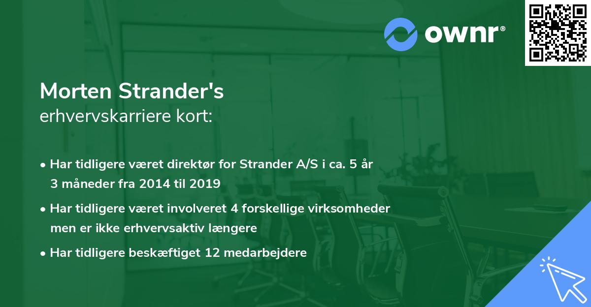 Morten Strander's erhvervskarriere kort