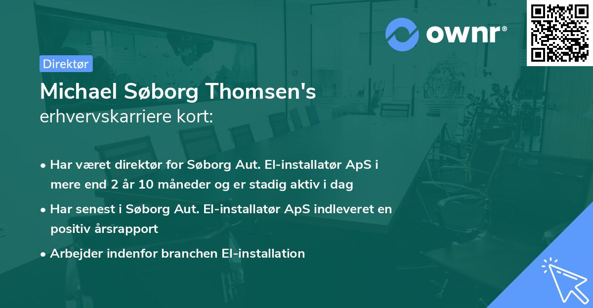 Michael Søborg Thomsen's erhvervskarriere kort