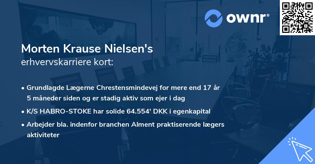 Morten Krause Nielsen's erhvervskarriere kort