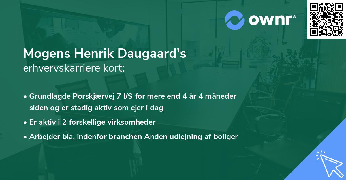 Mogens Henrik Daugaard's erhvervskarriere kort