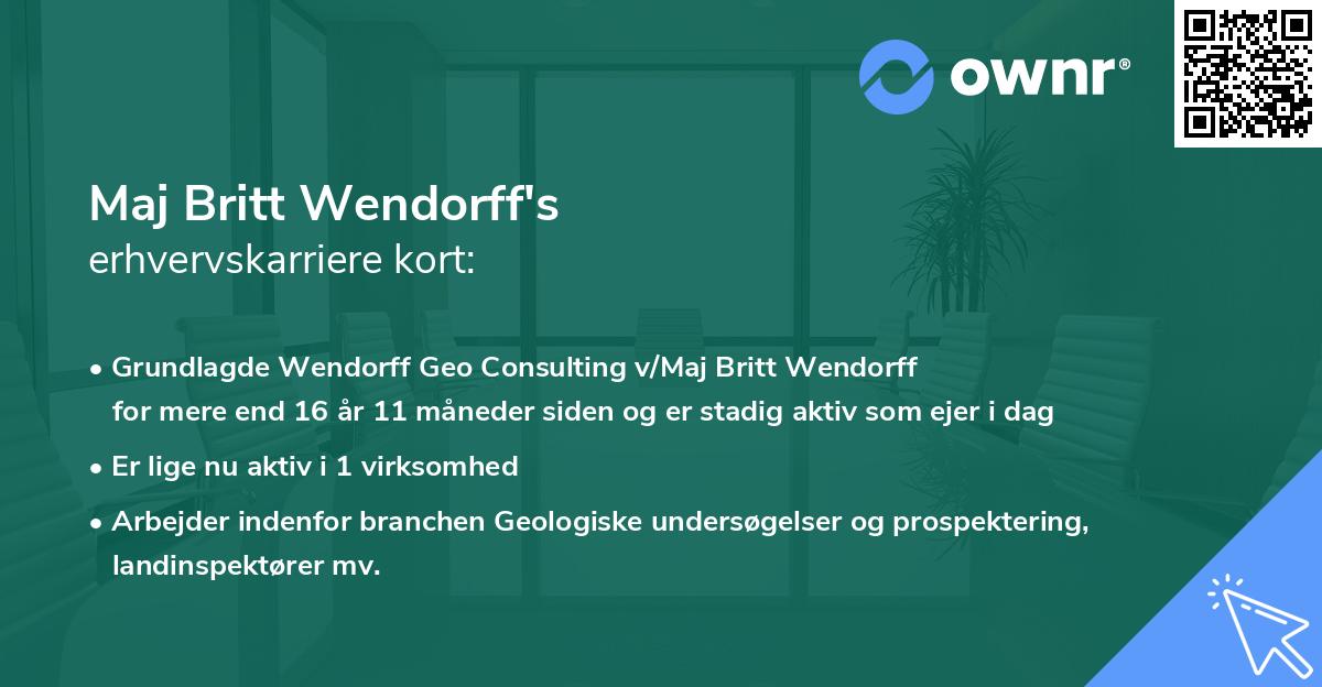 Maj Britt Wendorff's erhvervskarriere kort