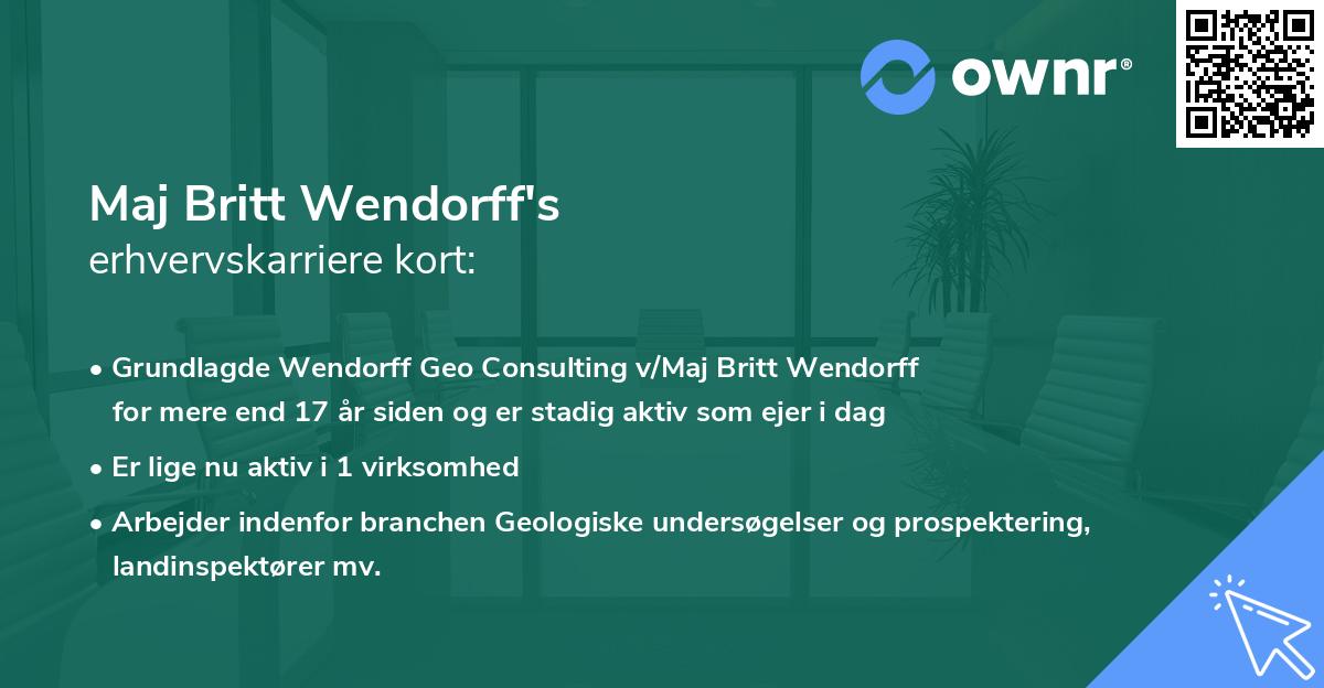 Maj Britt Wendorff's erhvervskarriere kort