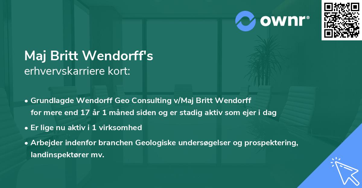 Maj Britt Wendorff's erhvervskarriere kort