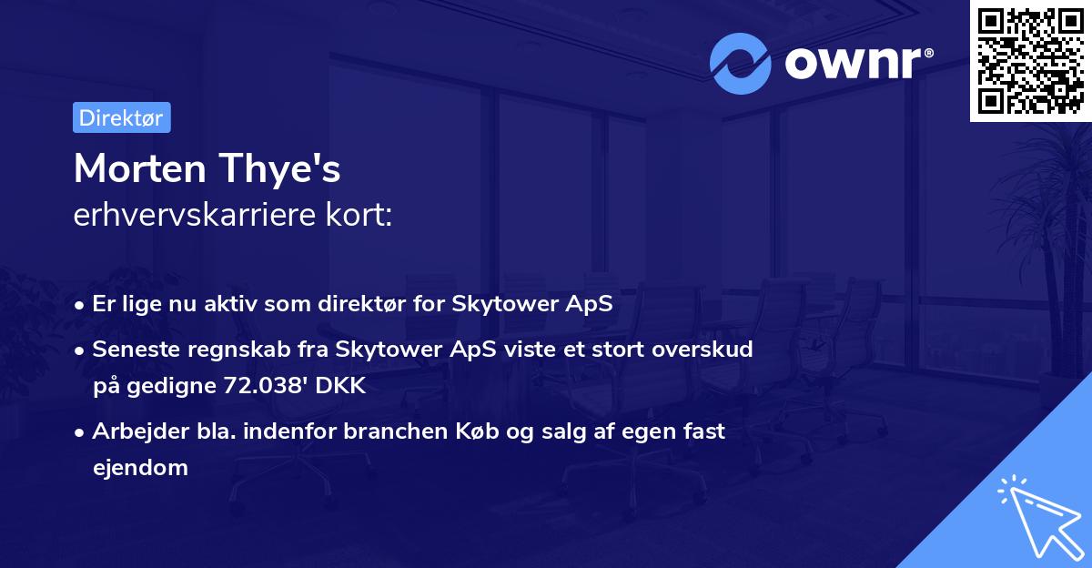 Morten Thye's erhvervskarriere kort