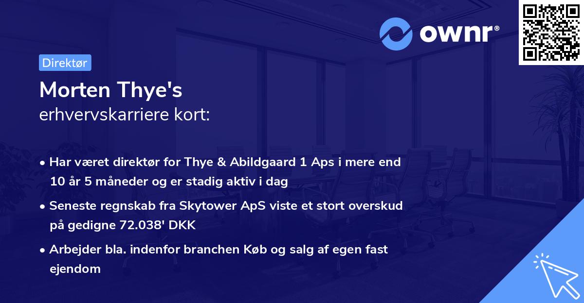 Morten Thye's erhvervskarriere kort