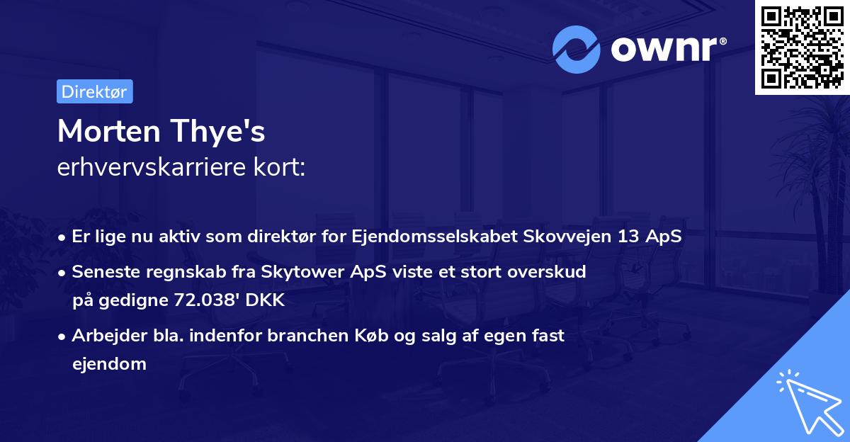 Morten Thye's erhvervskarriere kort