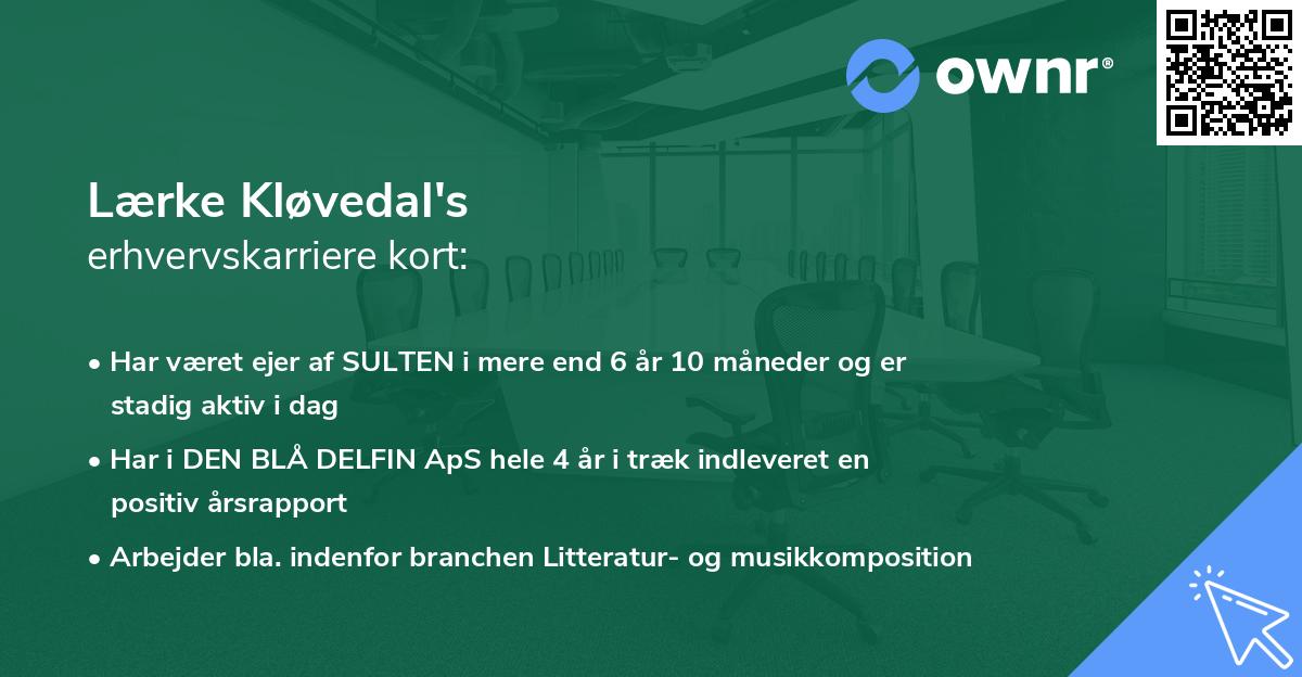 Lærke Kløvedal's erhvervskarriere kort