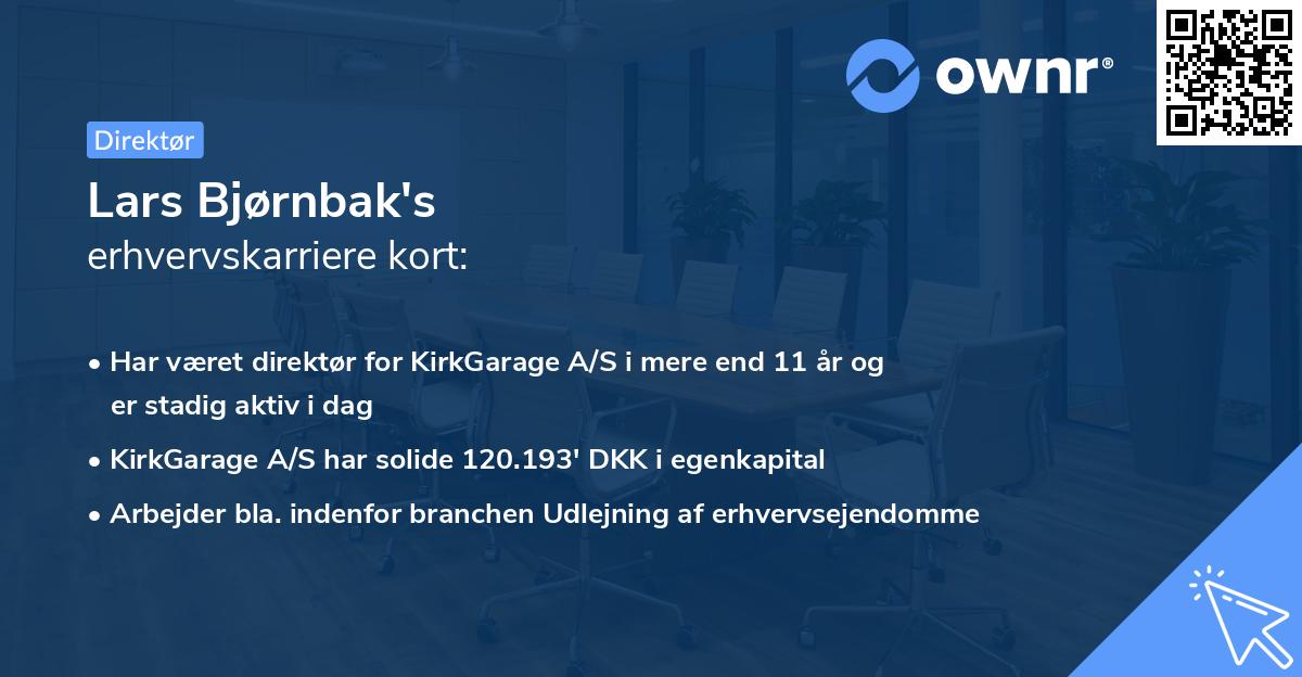 Lars Bjørnbak's erhvervskarriere kort