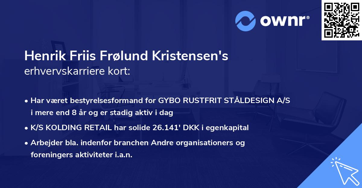 Henrik Friis Frølund Kristensen's erhvervskarriere kort