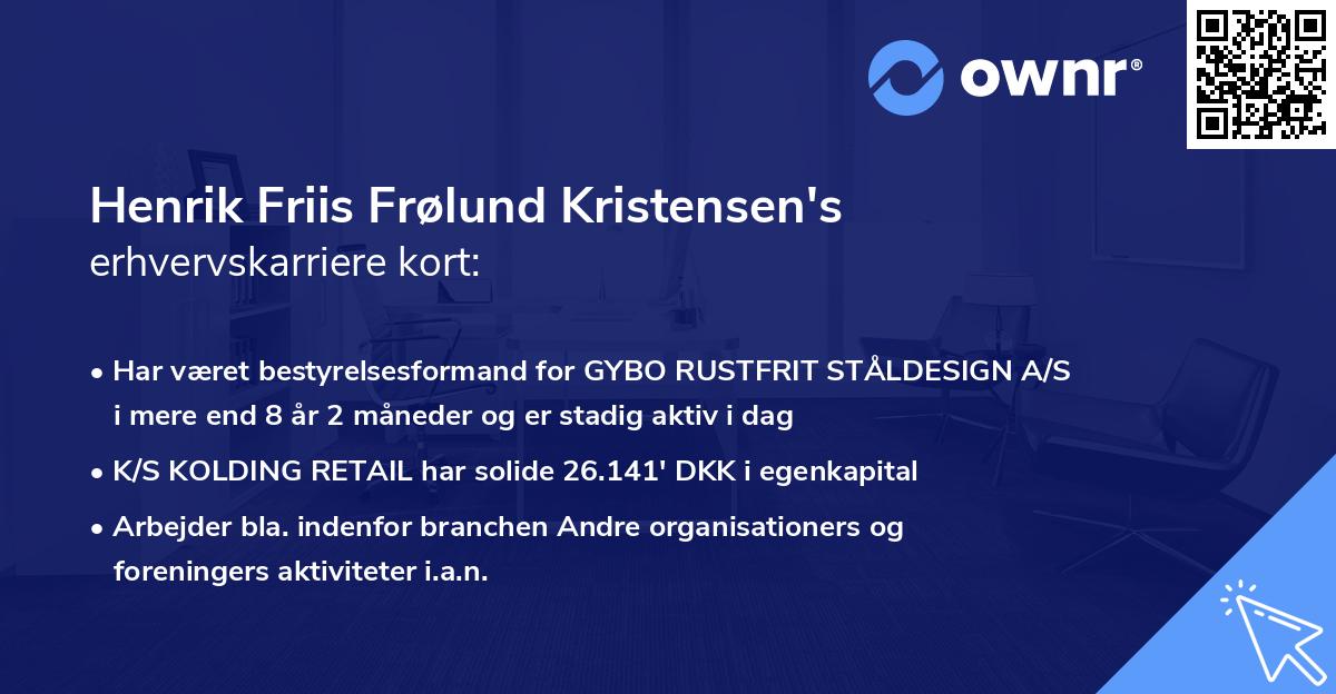 Henrik Friis Frølund Kristensen's erhvervskarriere kort