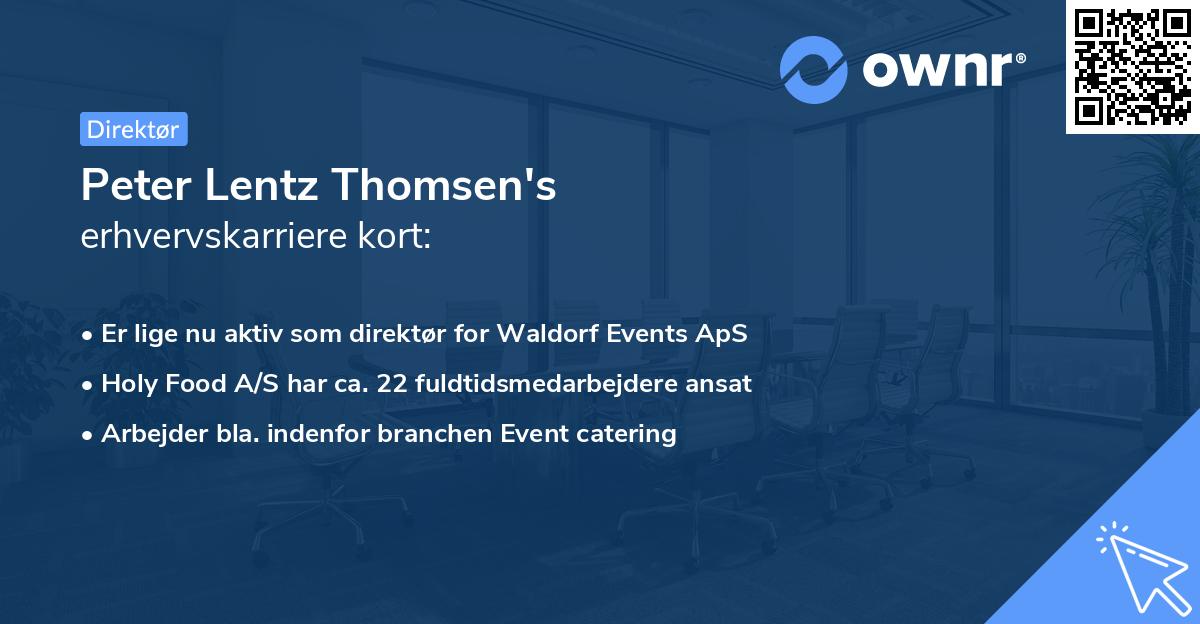 Peter Lentz Thomsen's erhvervskarriere kort