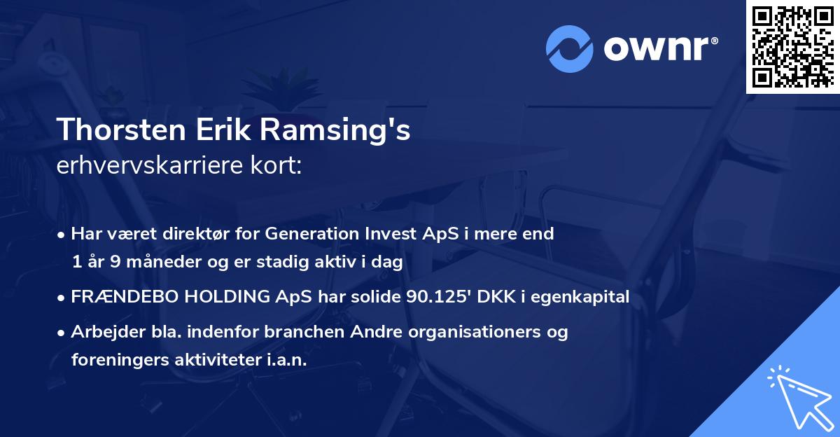 Thorsten Erik Ramsing's erhvervskarriere kort
