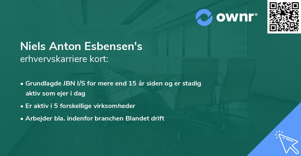 Niels Anton Esbensen's erhvervskarriere kort