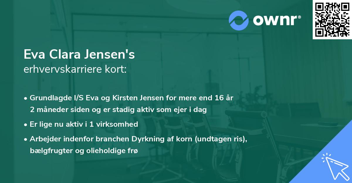 Eva Clara Jensen's erhvervskarriere kort