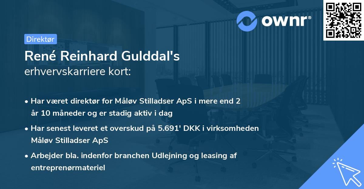 René Reinhard Gulddal's erhvervskarriere kort
