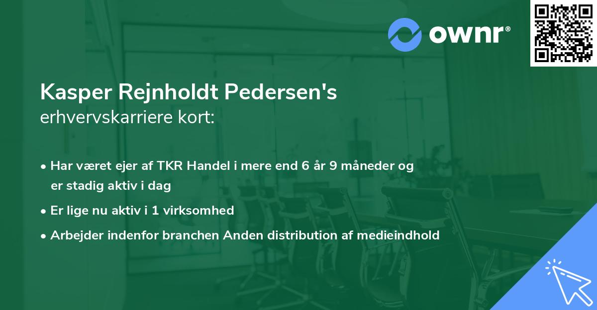 Kasper Rejnholdt Pedersen's erhvervskarriere kort
