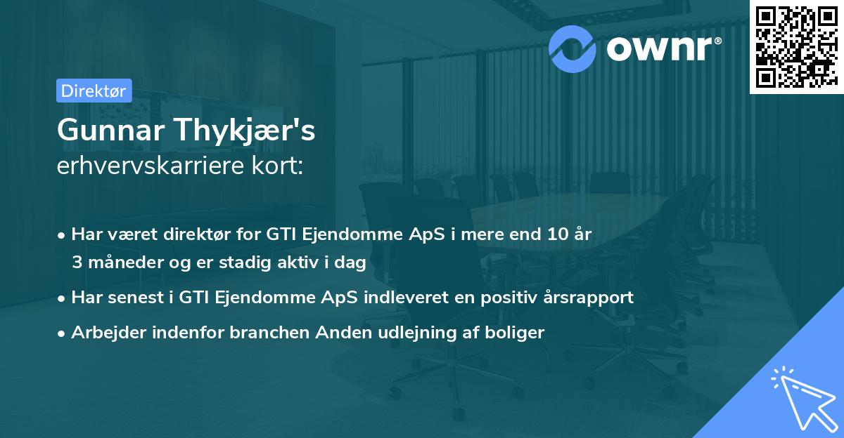 Gunnar Thykjær's erhvervskarriere kort