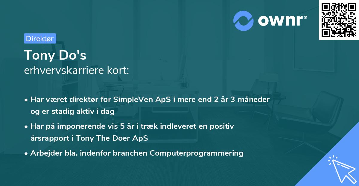 Tony Do's erhvervskarriere kort