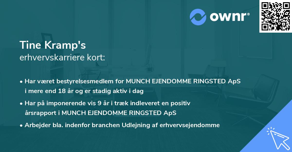 Tine Kramp's erhvervskarriere kort