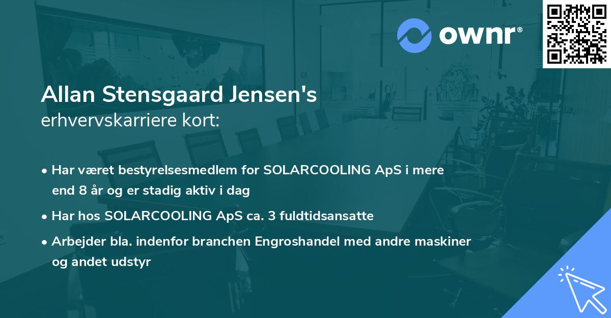 Allan Stensgaard Jensen's erhvervskarriere kort