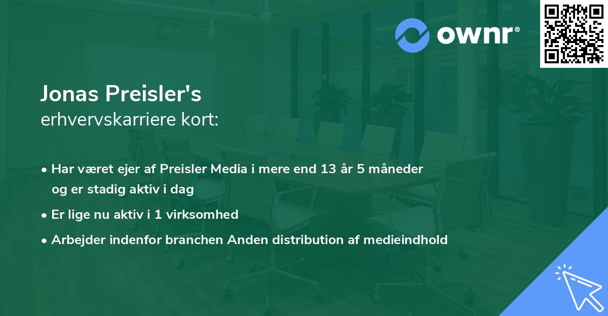 Jonas Preisler's erhvervskarriere kort