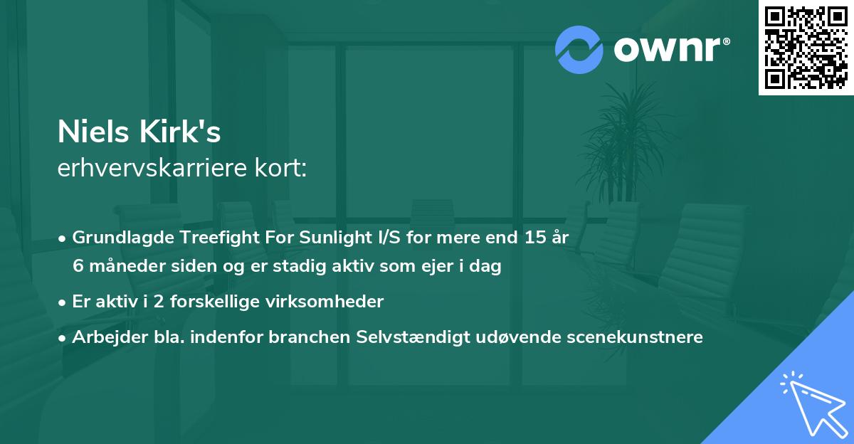 Niels Kirk's erhvervskarriere kort