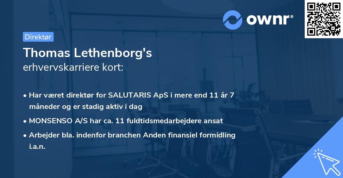 Thomas Lethenborg's erhvervskarriere kort