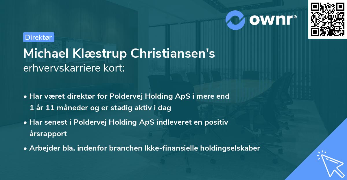 Michael Klæstrup Christiansen's erhvervskarriere kort