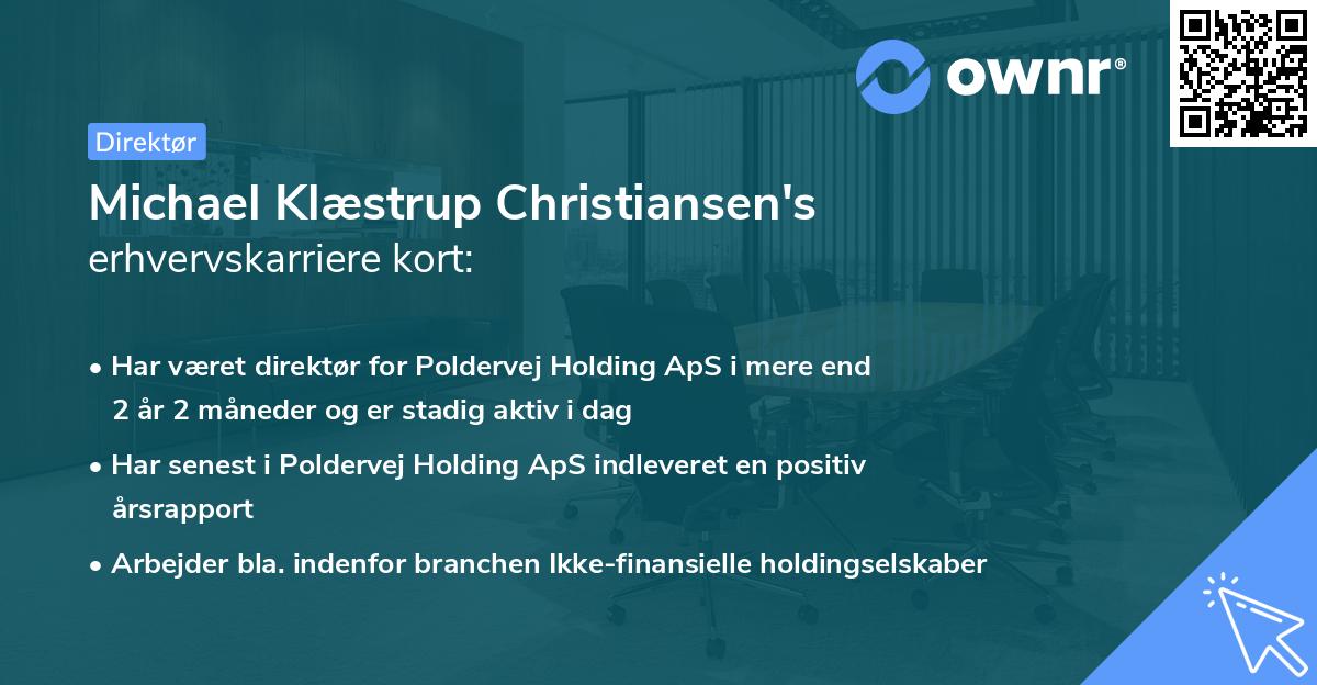 Michael Klæstrup Christiansen's erhvervskarriere kort