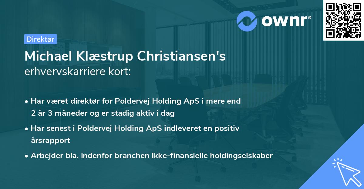 Michael Klæstrup Christiansen's erhvervskarriere kort