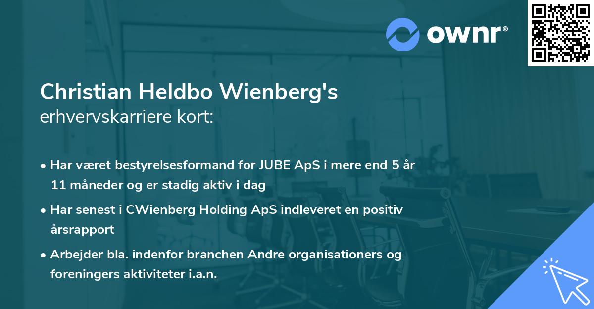 Christian Heldbo Wienberg's erhvervskarriere kort