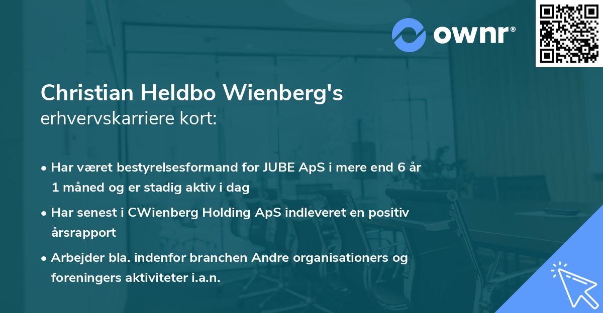 Christian Heldbo Wienberg's erhvervskarriere kort