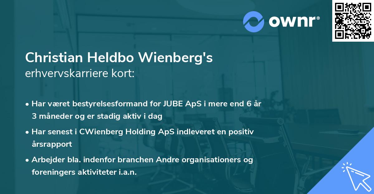 Christian Heldbo Wienberg's erhvervskarriere kort