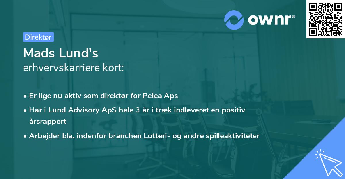 Mads Lund's erhvervskarriere kort