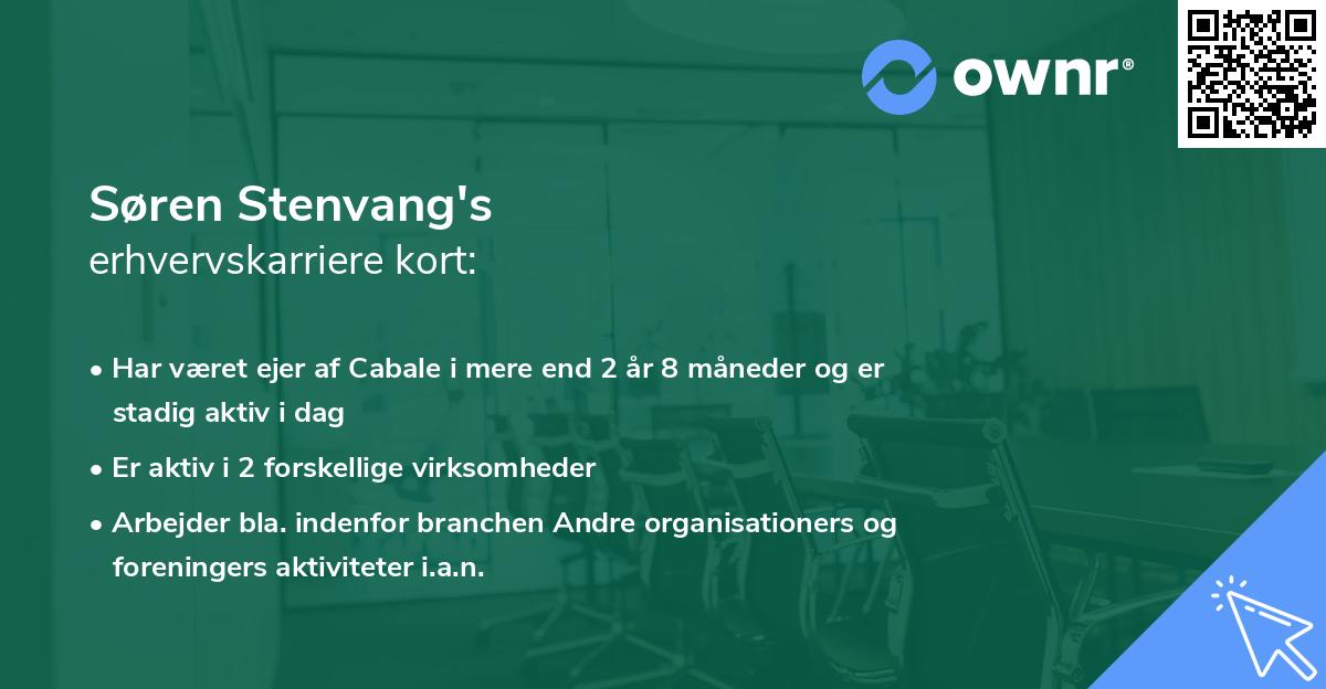 Søren Stenvang's erhvervskarriere kort