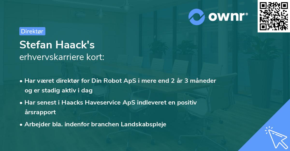 Stefan Haack's erhvervskarriere kort