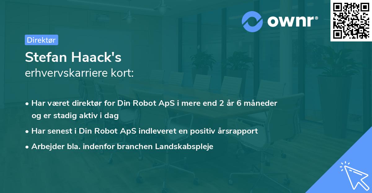 Stefan Haack's erhvervskarriere kort